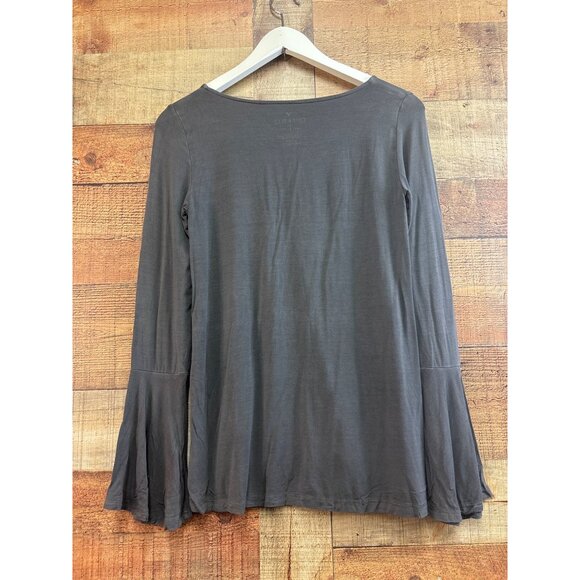 American Eagle Soft & Sexy Gray Bell Sleeve V-Neck Top S - Picture 5 of 6